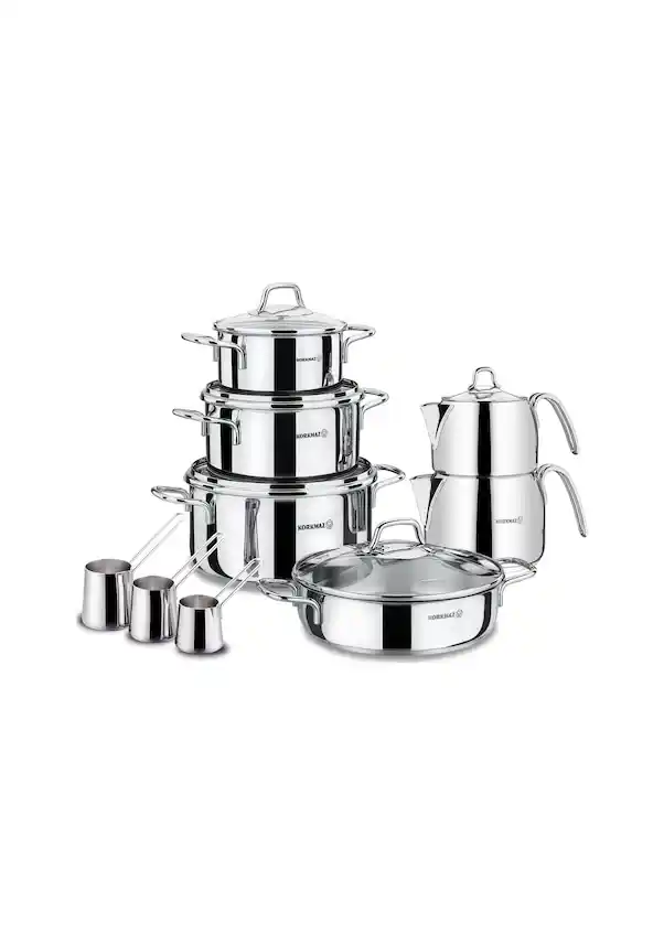 Korkmaz Perla 14 Parça Hiper Set ile Modern ve Fonksiyonel Mutfak Dekorasyonu