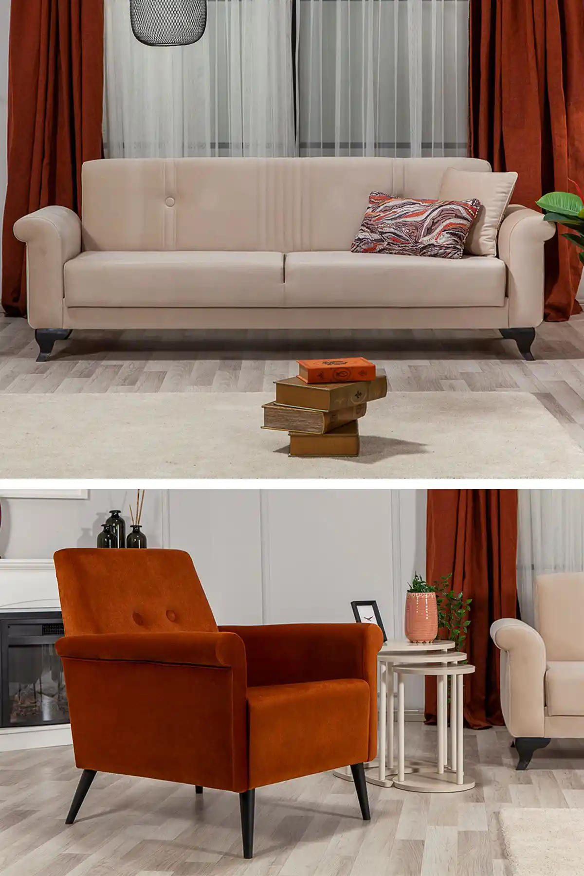 Krem Kiremit Renkleriyle Modern ve Şık Oturma Odası Dekorasyonu Rehberi