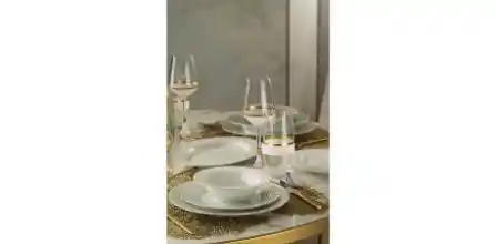 Kütahya Porselen Başak 51 Parça Altın Fileli Yemek Takımı ile Şık Sofralar Yaratın