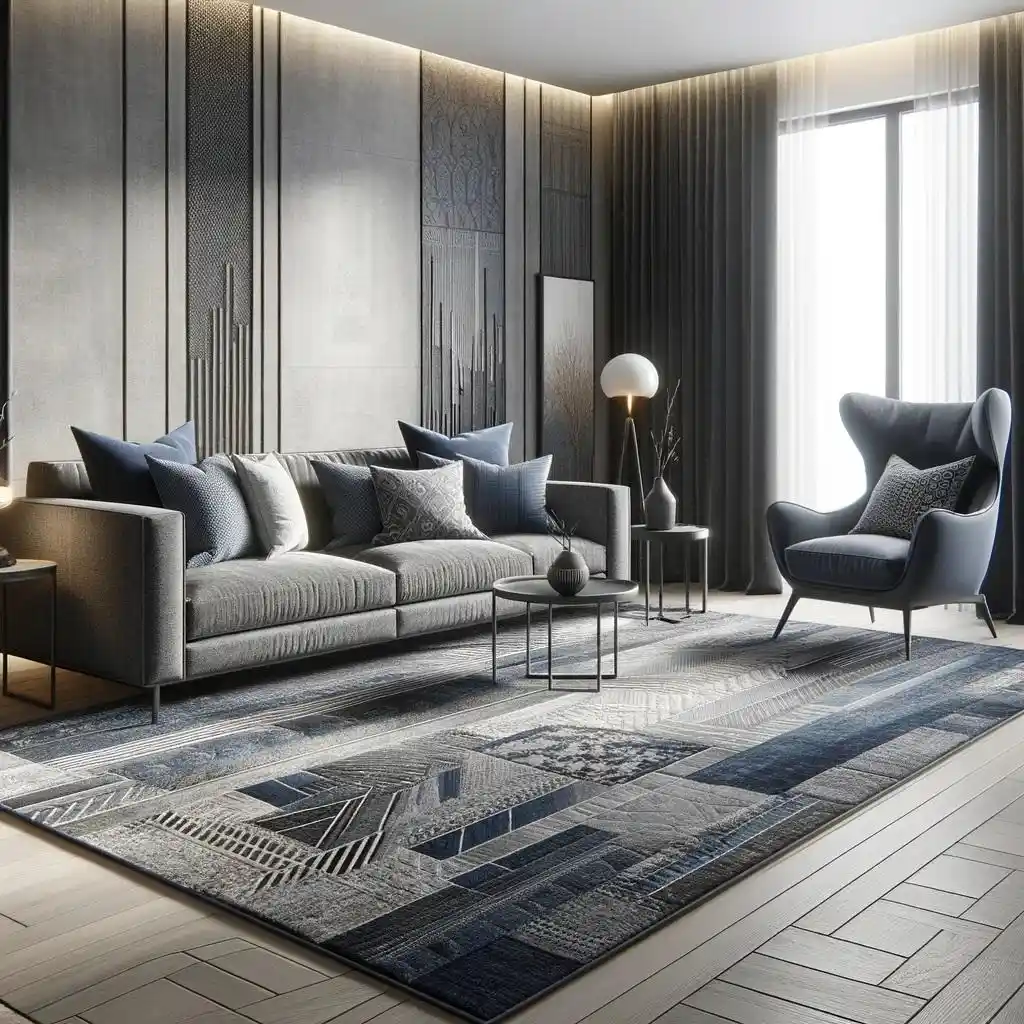Lacivert Koltuk ile Uyumlu Halı Seçimi ve Dekorasyon İpuçları