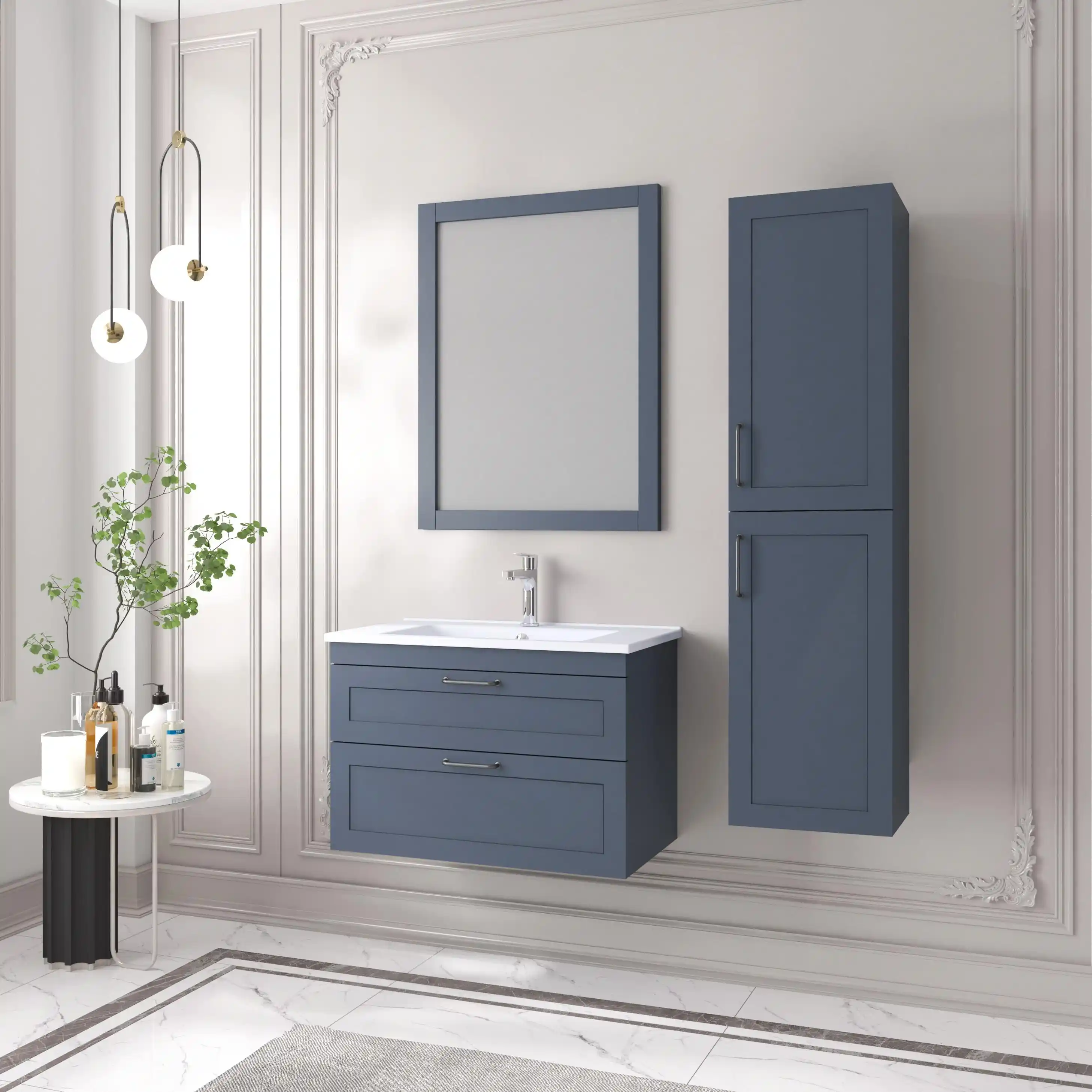 Lacivert Renkli Banyo Dekorasyonu: Modern ve Şık Tasarım İpuçları ve Trendler