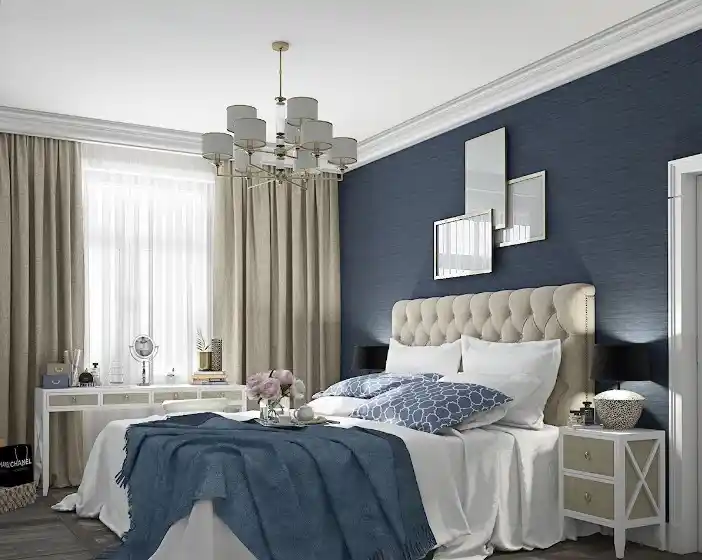 Lacivert Yatak Odası Tasarımı: Şıklık ve Huzuru Bir Arada Yaratmanın Yolları