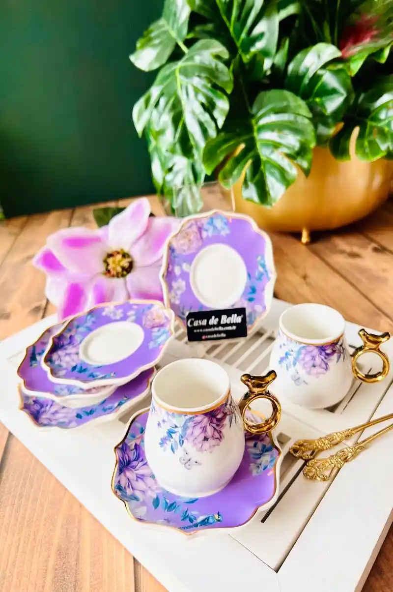 Lila Kahve Fincanlarıyla Dekorasyonunuza Zarif ve Sıcak Dokunuşlar Katın