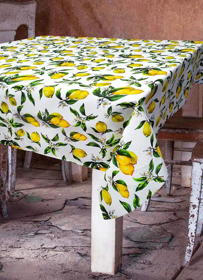 Limon Desenli Masa Örtüsü ile Mekanlarınıza Canlılık ve Neşe Katın