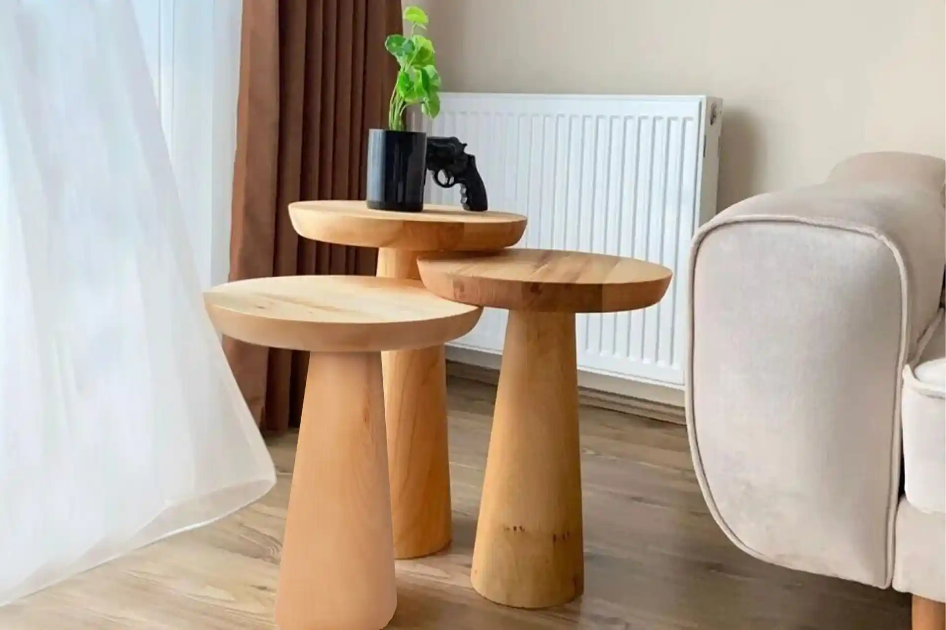 Mantarlı Ahşap Sehpa ile Doğal ve Şık Dekorasyon Çözümleri