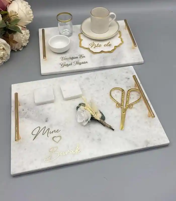 Mermer Nişan Tepsisi: Dekorasyonunuza Zarafet ve Şıklık Katmanın Yolu