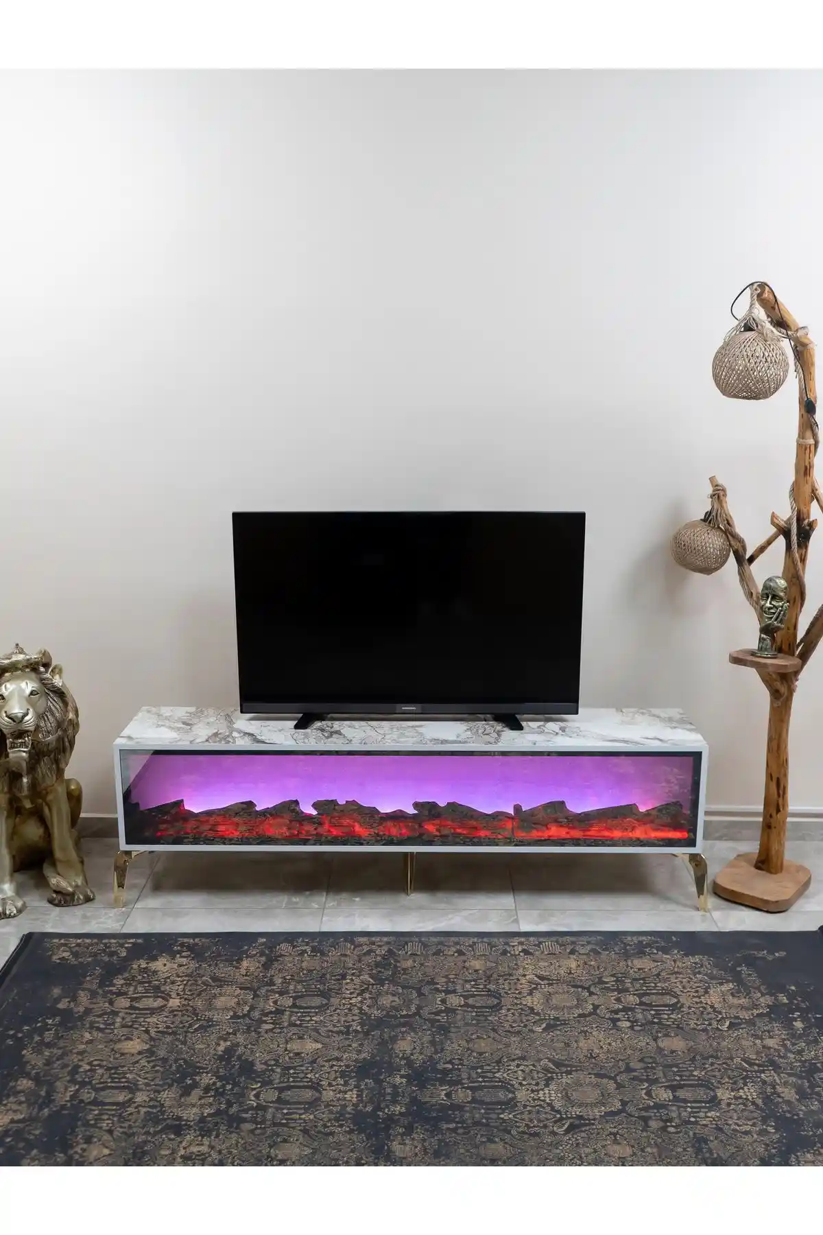 Mermer TV Üniteleri ve Şömineli Tasarımlar: Modern ve Şık Ev Dekorasyonu Çözümleri