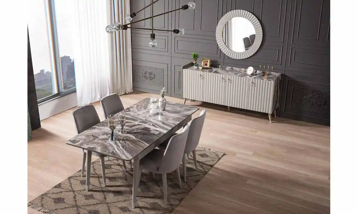 Mermer Yemek Odası Takımı ile Dekorasyonunuzu Şıklıkla Yenileyin