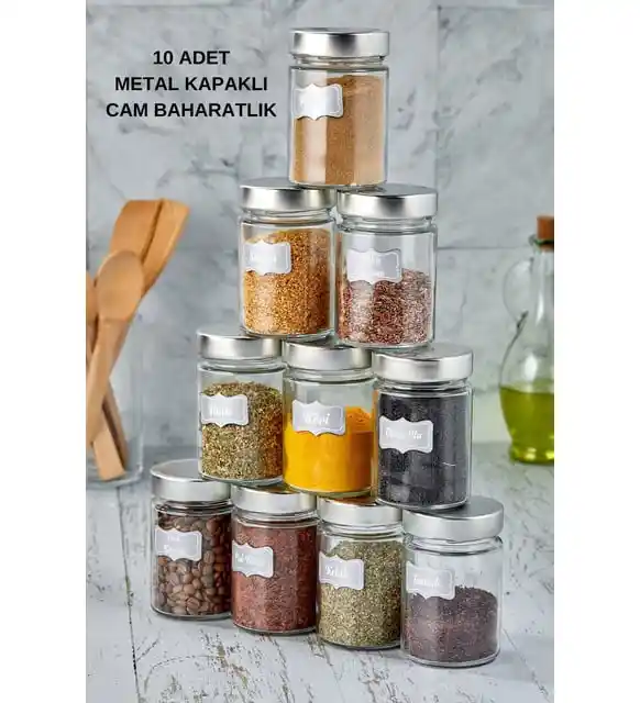 Metal Kapaklı Baharatlıklar ile Modern ve Şık Mutfak Dekorasyonu Çözümleri