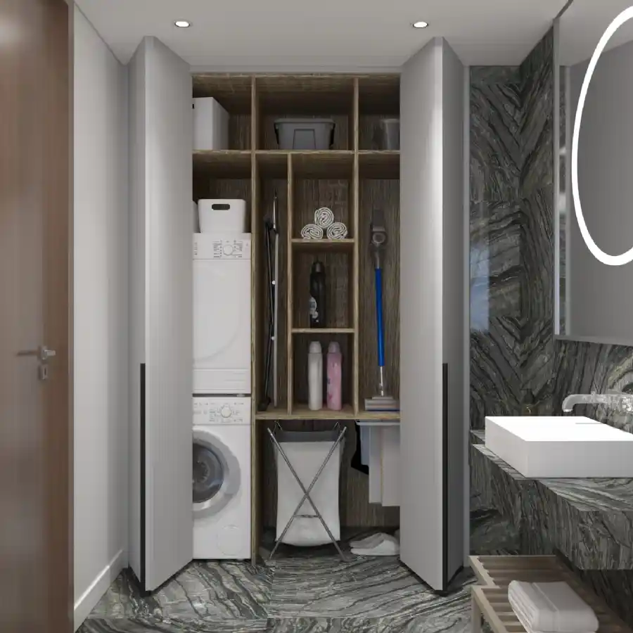Modern Çamaşır Odası Dekorasyonu: İşlevsellik ve Estetiğin Modern Tasarımı