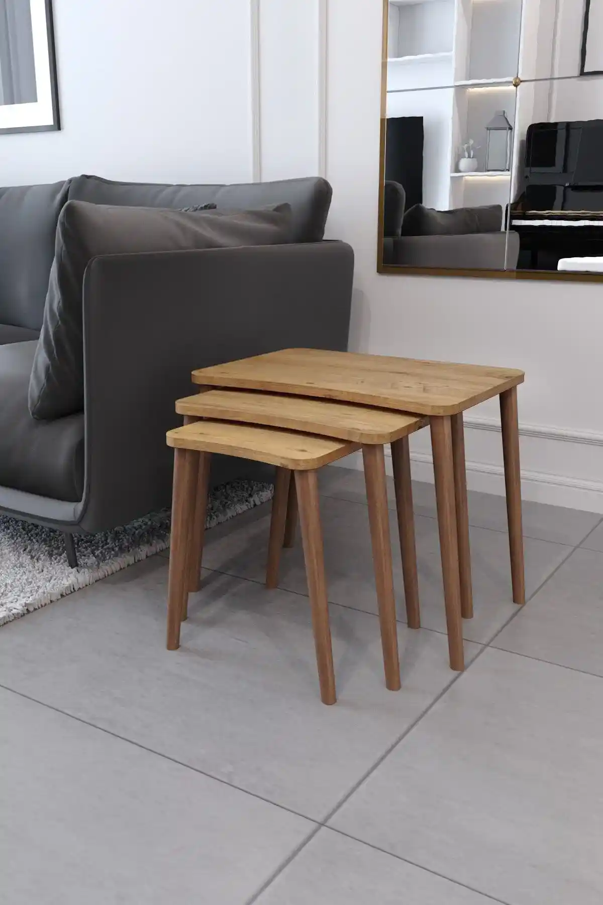 3 Parça Ahşap Sehpa Setleri ile Ev Dekorasyonunda Şıklık ve Fonksiyonellik Sağlayın