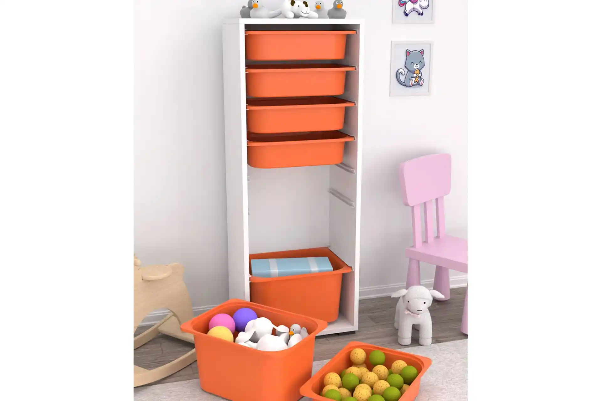 7 Sepetli Oyuncak Dolapları: İşlevsellik ve Tasarımın Birlikte Sunumu