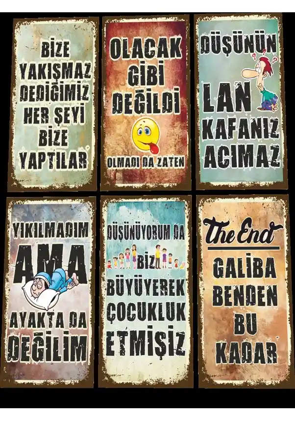 Ahşap Eski Tip Duvar Poster Setleriyle Mekânlara Zamansız Şıklık Katın