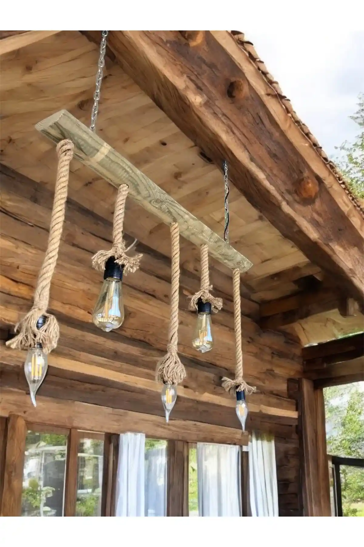 Ahşap Halat Rustik Avize ile İç Mekanlara Doğal ve Sıcak Atmoslar Katın
