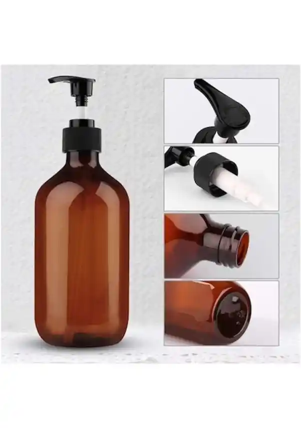 Amber Kahverengi Pompalı Sıvı Sabunluklar Ev Dekorasyonunda Sıcak ve İşlevsel Bir Dokunuş