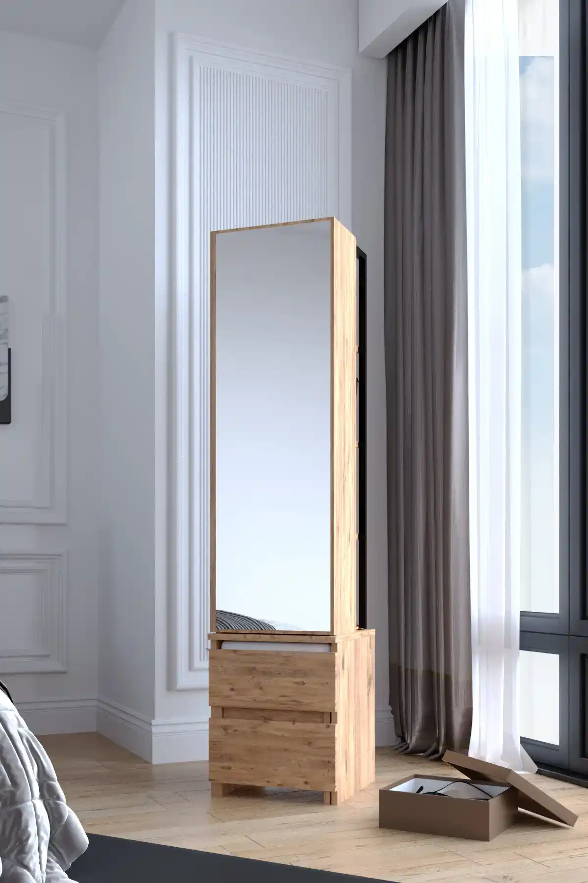 Aynalı Çekmeceli Aksesuar Dolapları: Fonksiyonellik ve Estetiğin Birlikte Sunumu