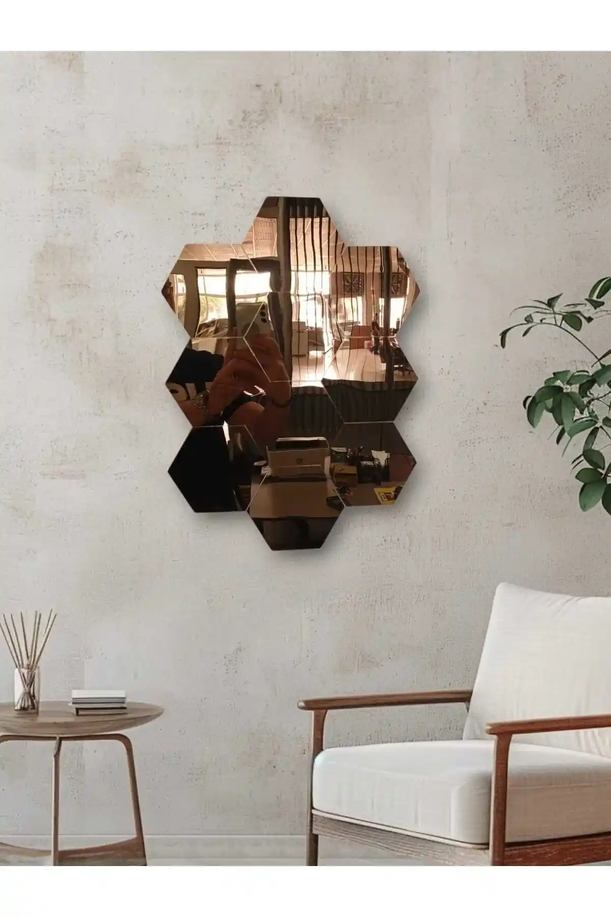 Bal Peteği Dekoratif Aynalar ile Modern ve Şık İç Mekanlar Yaratın