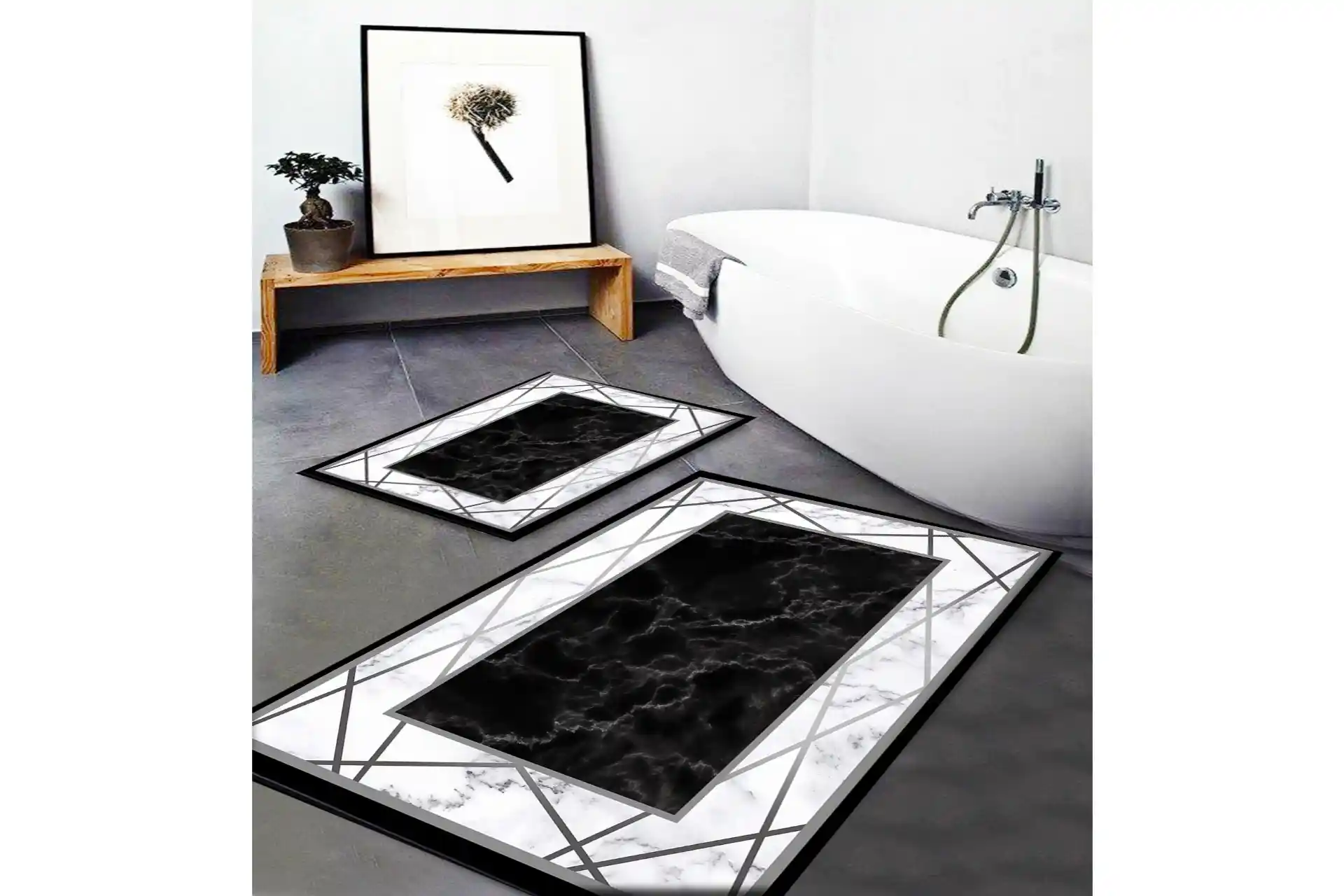 Banyo Halısı Seçiminde Çizgili ve Mermer Desenlerin Avantajları ve Uygunlukları