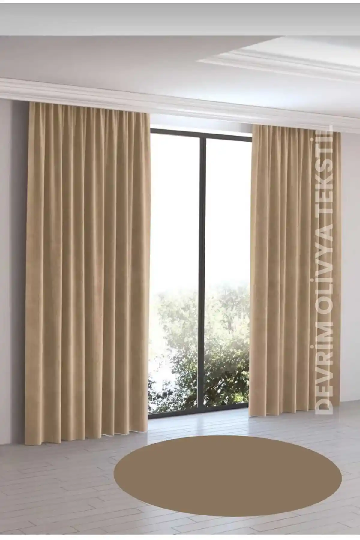 Bej Brillant Blackout Perde ile Modern ve Şık Dekorasyon Çözümleri