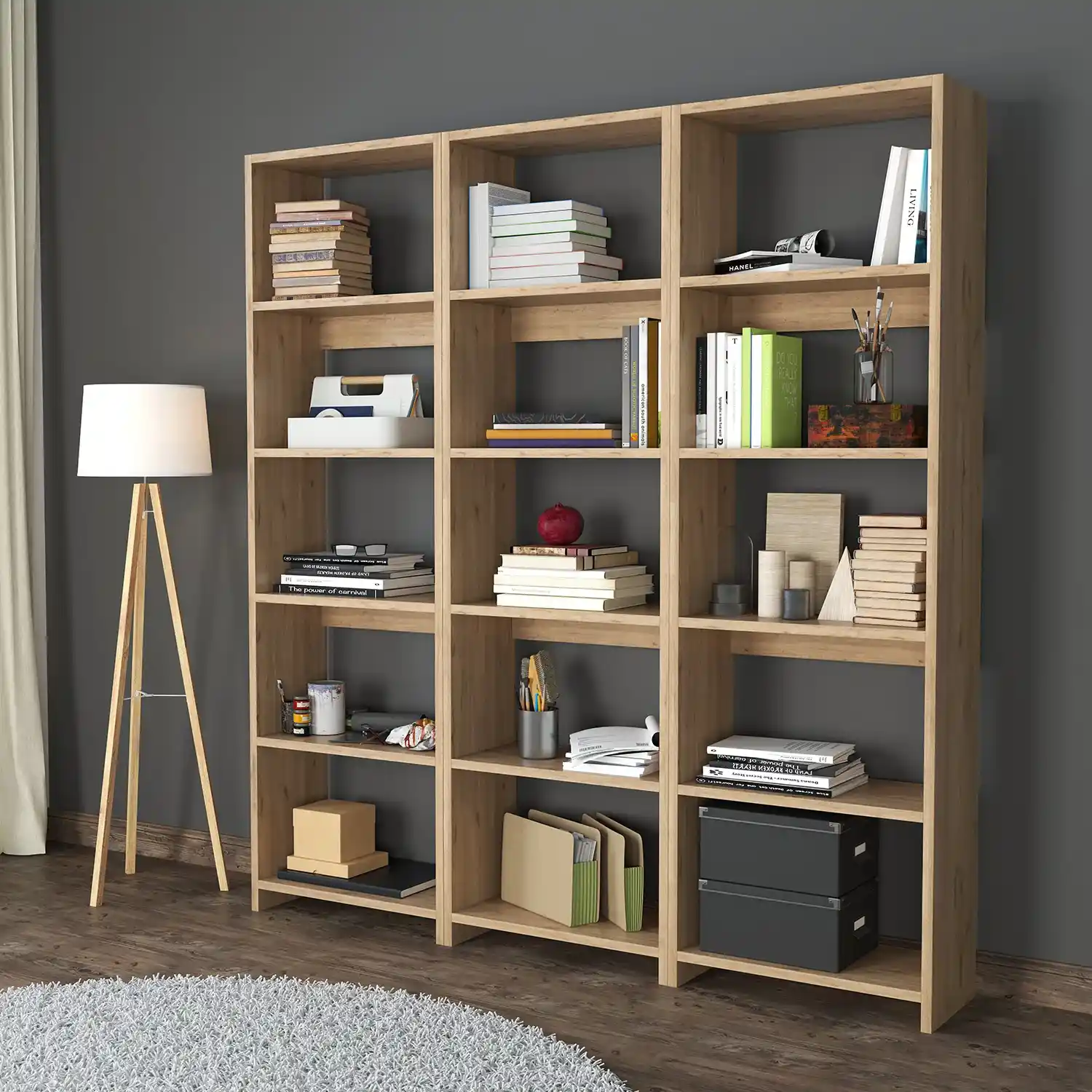 Bimossa Dayanıklı Üçlü Kitaplıklar: Ev ve Ofis Dekorasyonunda Güçlü ve Fonksiyonel Seçenekler