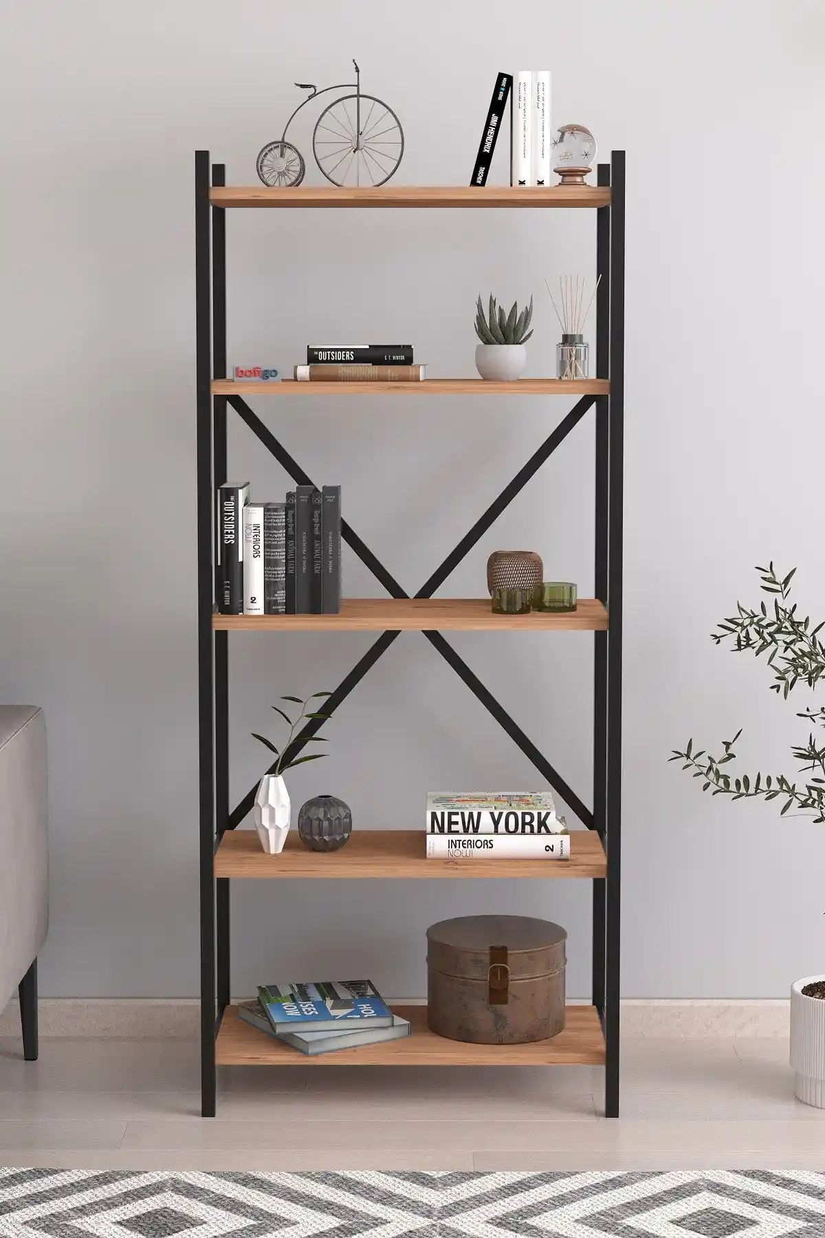 Bofigo 5 Raflı Kitaplık Modern Tasarımı ve Çok Yönlü Kullanım İmkanlarıyla Öne Çıkıyor