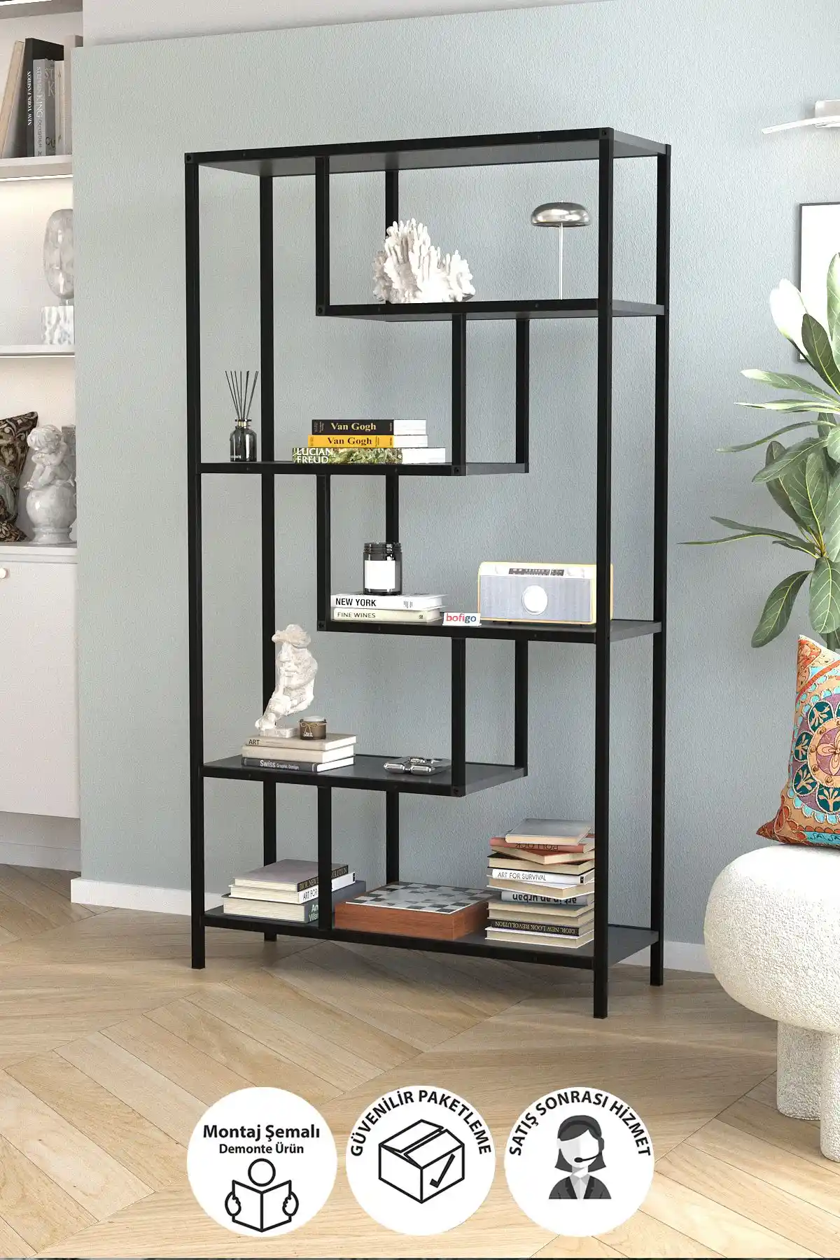 Bofigo Şık Ev Kitaplığı Modern Tasarım ve Uzun Ömürlü Kullanım İçin Uygun