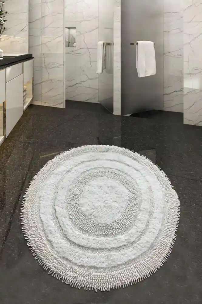 Chilai Home Macaroni Ekru Gri Banyo Halıları: Fonksiyonellik ve Estetiğin Uyumuyla Dekorasyonunuzu Zenginleştirin