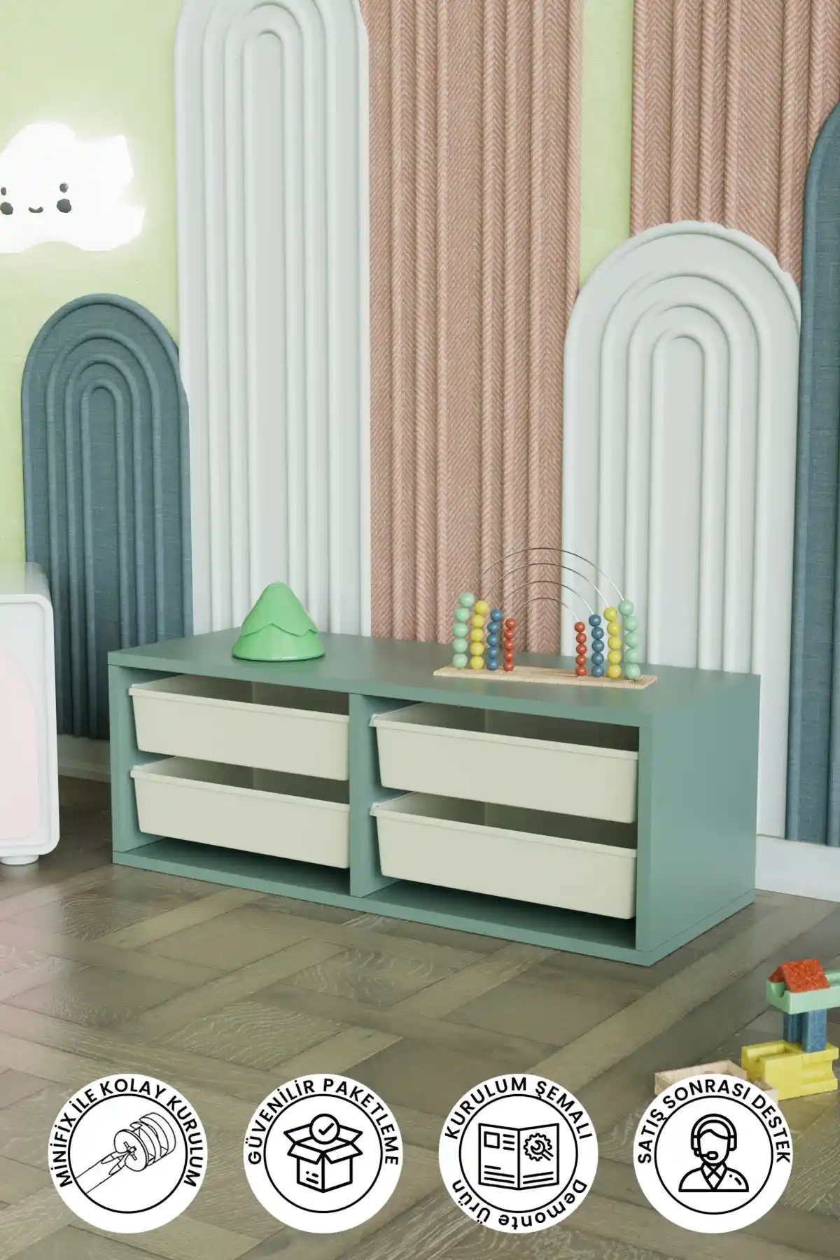 Çocuk Odası İçin 4 Sepetli Oyuncak Dolapları: Düzen ve Fonksiyonellik Çözümleri