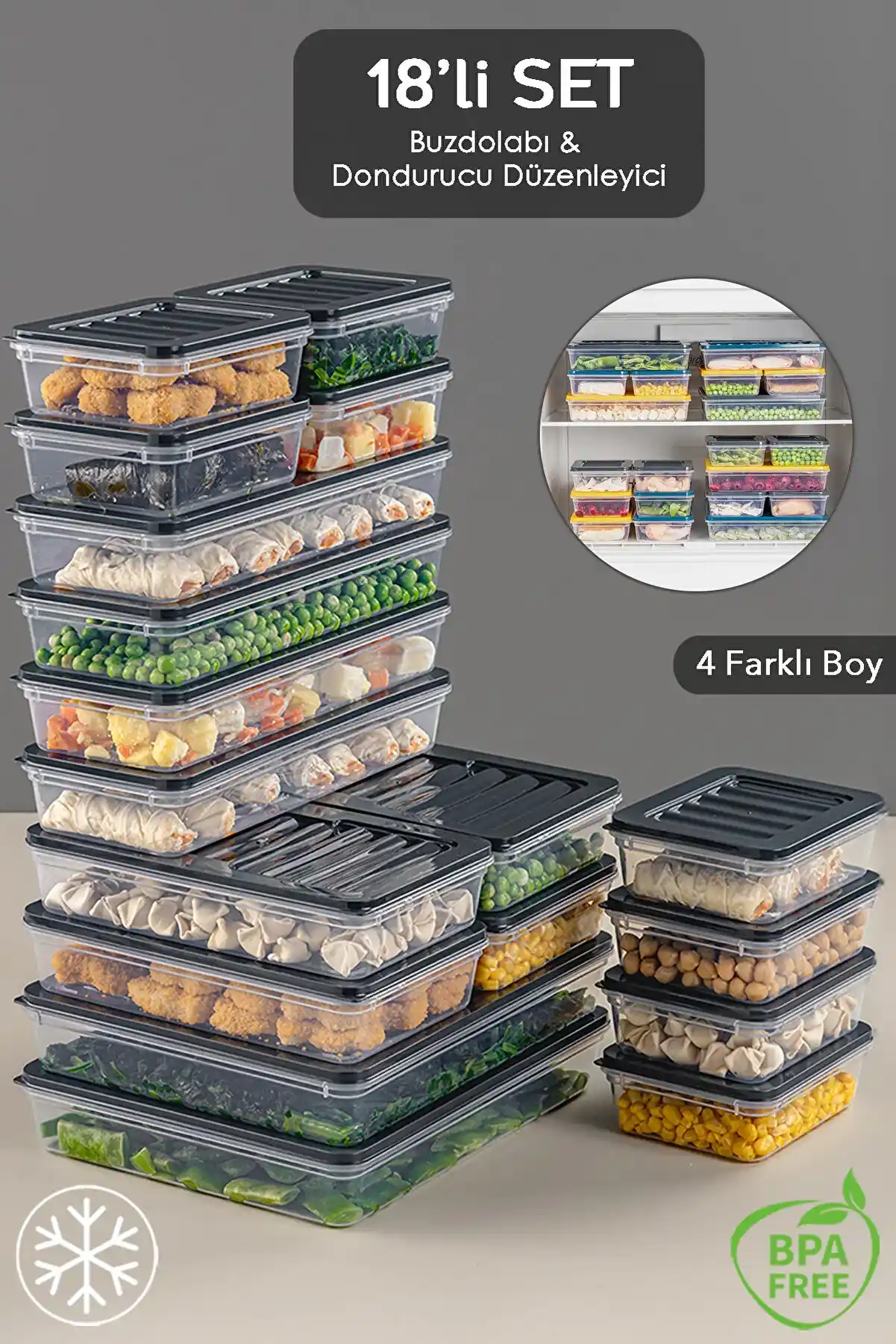 Çoklu Saklama Kabı 18 Parçalı Setler ile Mutfakta Düzen ve Tazelik Sağlama