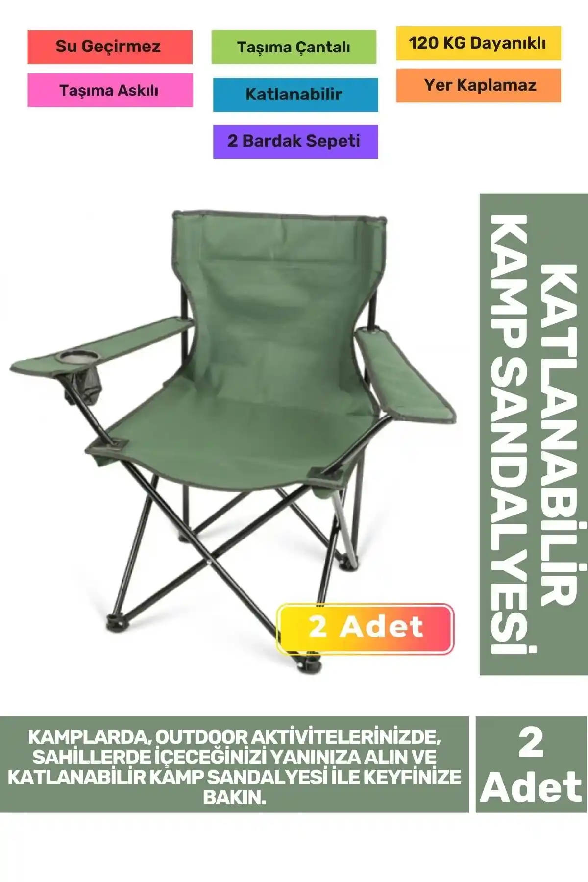 Dayanıklı Katlanır Sandalye ve Taşıma Çantası ile Açık Hava Konforunu Artırın