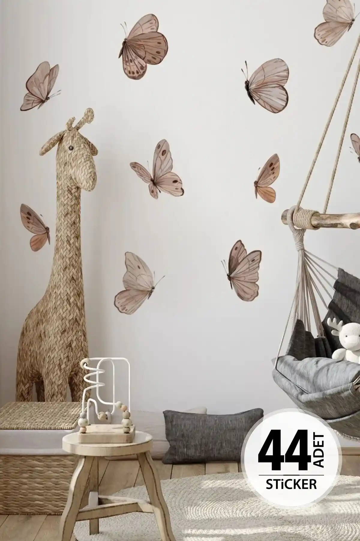 Dayanıklı ve Güvenli Kelebek Duvar Sticker Setleri Çocuk Odası Dekorasyonu İçin