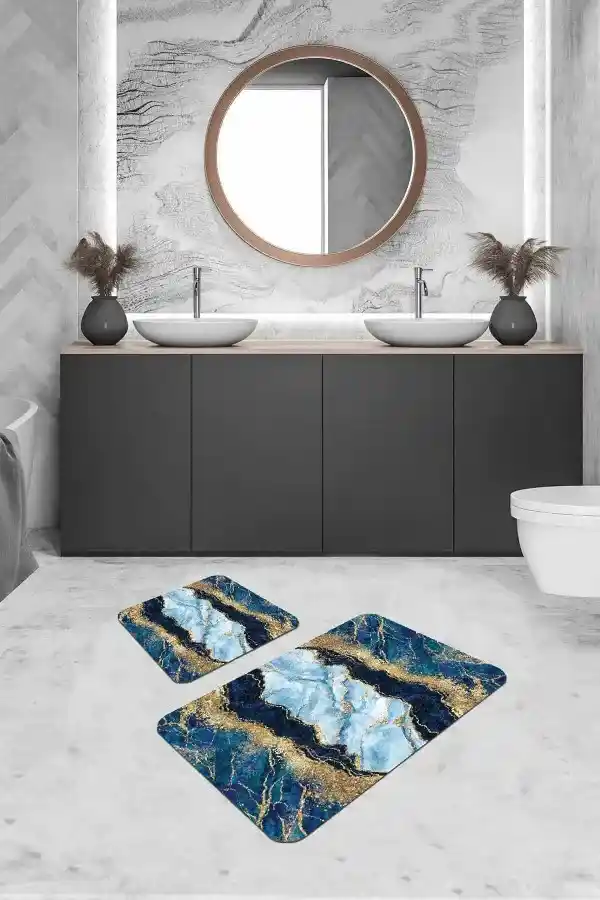 Dekoratif Mermer Desenli Banyo Halısı: Estetik ve Fonksiyonelliğin Buluşması