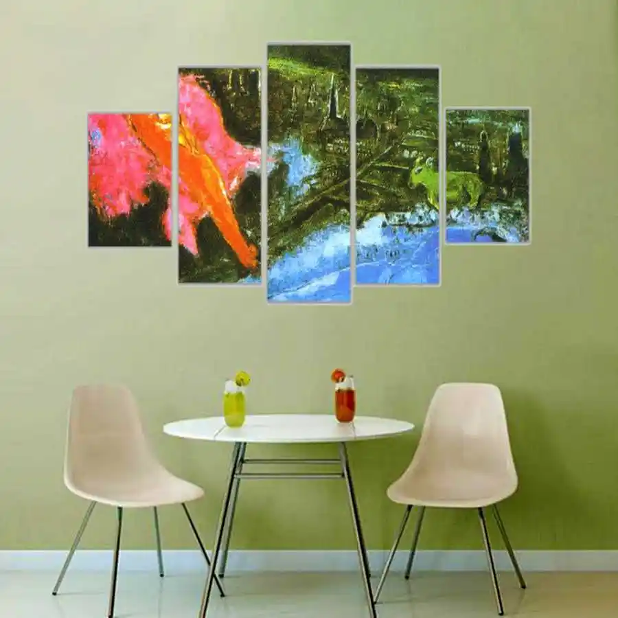 Doğa Temalı 5 Parçalık Tablo Setleri ile Ev Dekorasyonunda Doğanın Huzurunu Yansıtın