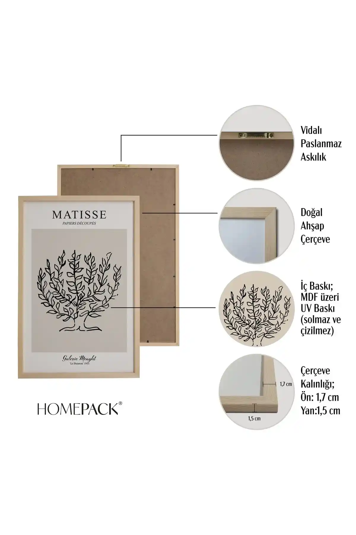 Doğal Ahşap Çerçeveli Modern Sanat Setleri ile Dekorasyonda Doğallık ve Estetiğin Buluşması