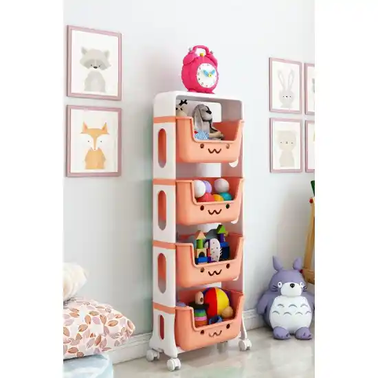 Fonksiyonel 4 Sepetli Oyuncak Dolaplarıyla Çocuk Odalarında Düzen ve Erişim Kolaylığı