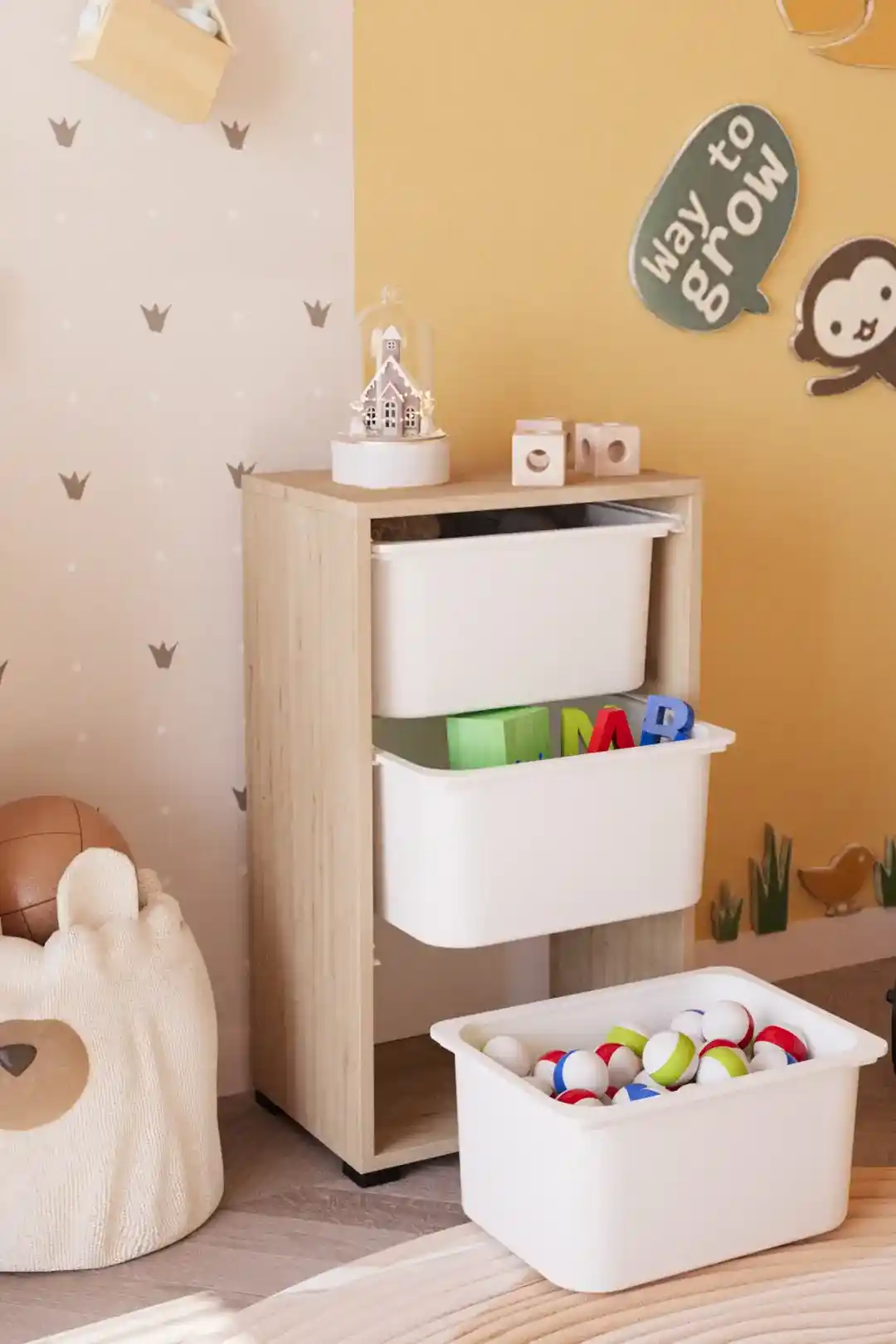 Gri Sepetli Oyuncak Dolapları ile Çocuk Odası Düzenini Sağlamanın Yolları