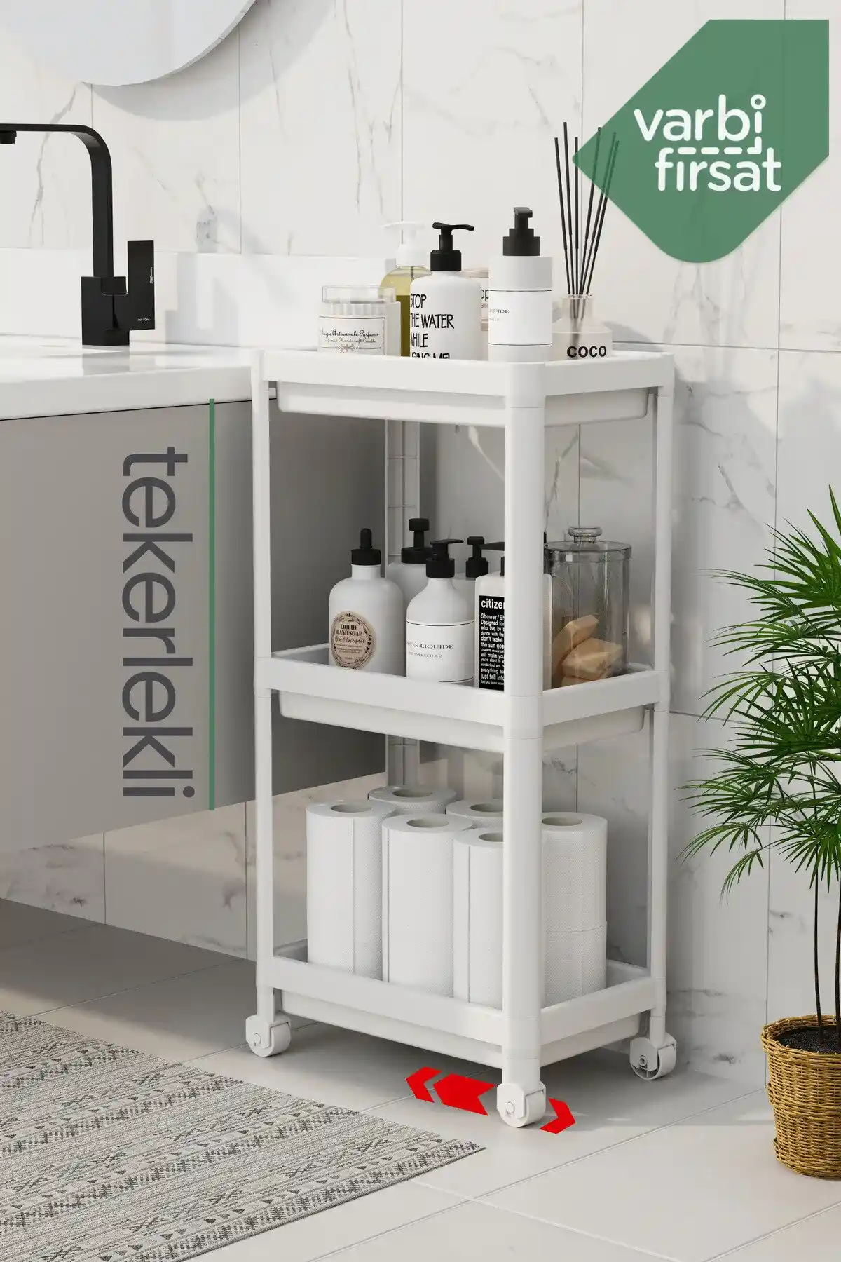 Hareketli 3 Katlı Banyo Rafları: Fonksiyonellik ve Estetiğin Birleşimi