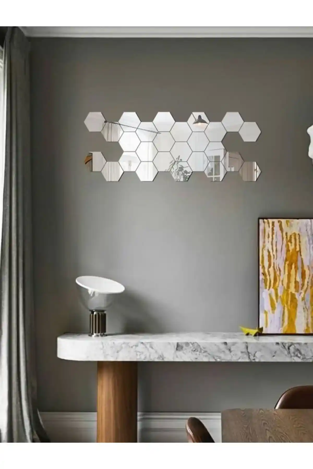 İç Mekanlar İçin Bal Peteği Dekoratif Aynalar Modern ve Doğal Bir Atmosfer Yaratır