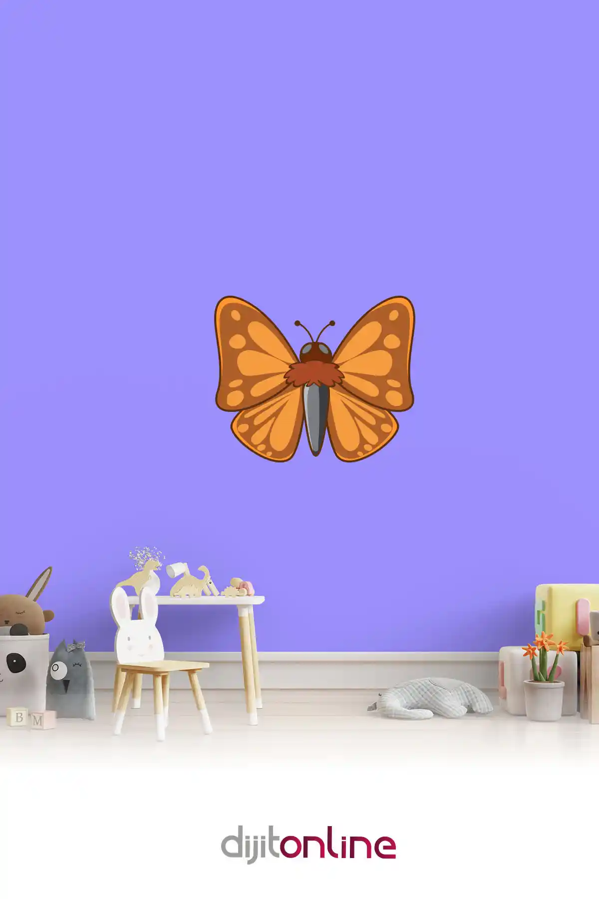 Kelebek Desenli Dayanıklı Çocuk Odası Stickerları ile Renkli ve Kalıcı Dekorasyon Seçenekleri