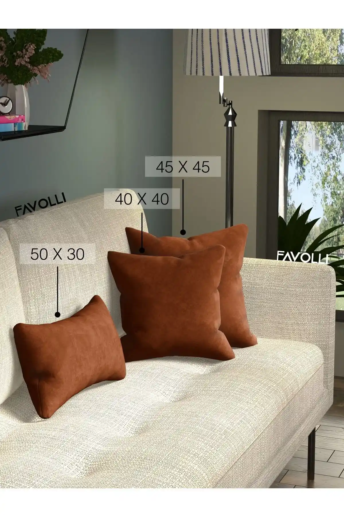 Kiremit Rengi Kadife Kırlent Kılıfı ile Ev Dekorasyonunda Şıklık ve Sıcaklık Yaratın