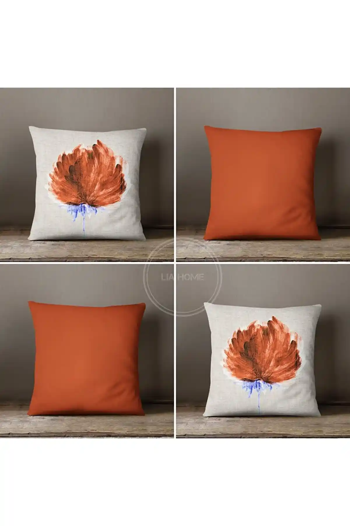 Kiremit Renkli Modern Kırlent Setleri ile Ev Dekorasyonunda Şıklık ve Sıcaklık