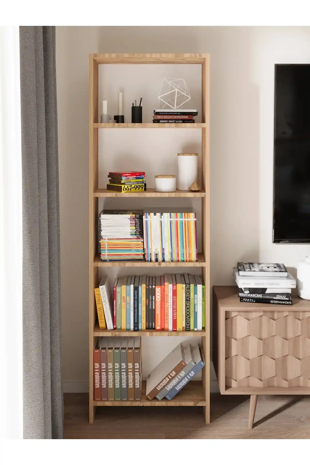 Kzy 5 Raflı Kitaplık: Ev ve Ofis İçin Fonksiyonel ve Estetik Depolama Çözümü