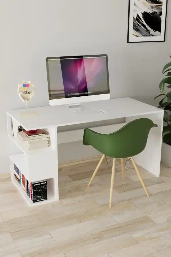 Leo Kitaplıklı Ofis Çalışma Masası: İşlevsellik ve Tasarımın Modern Buluşması