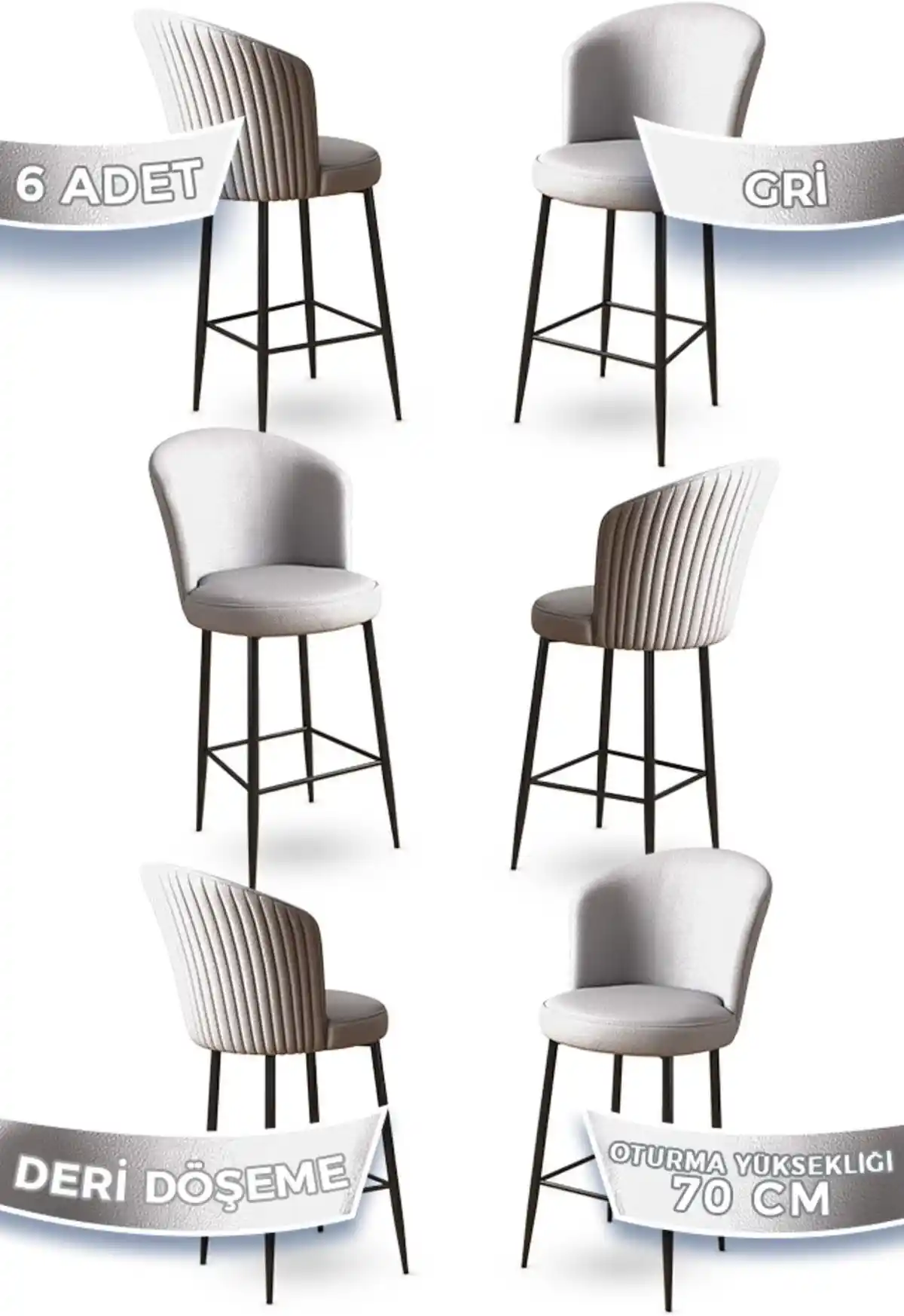 Metal Gri Deri Mutfak Sandalyesi: Modern ve Dayanıklı Tasarım ile Fonksiyonellik