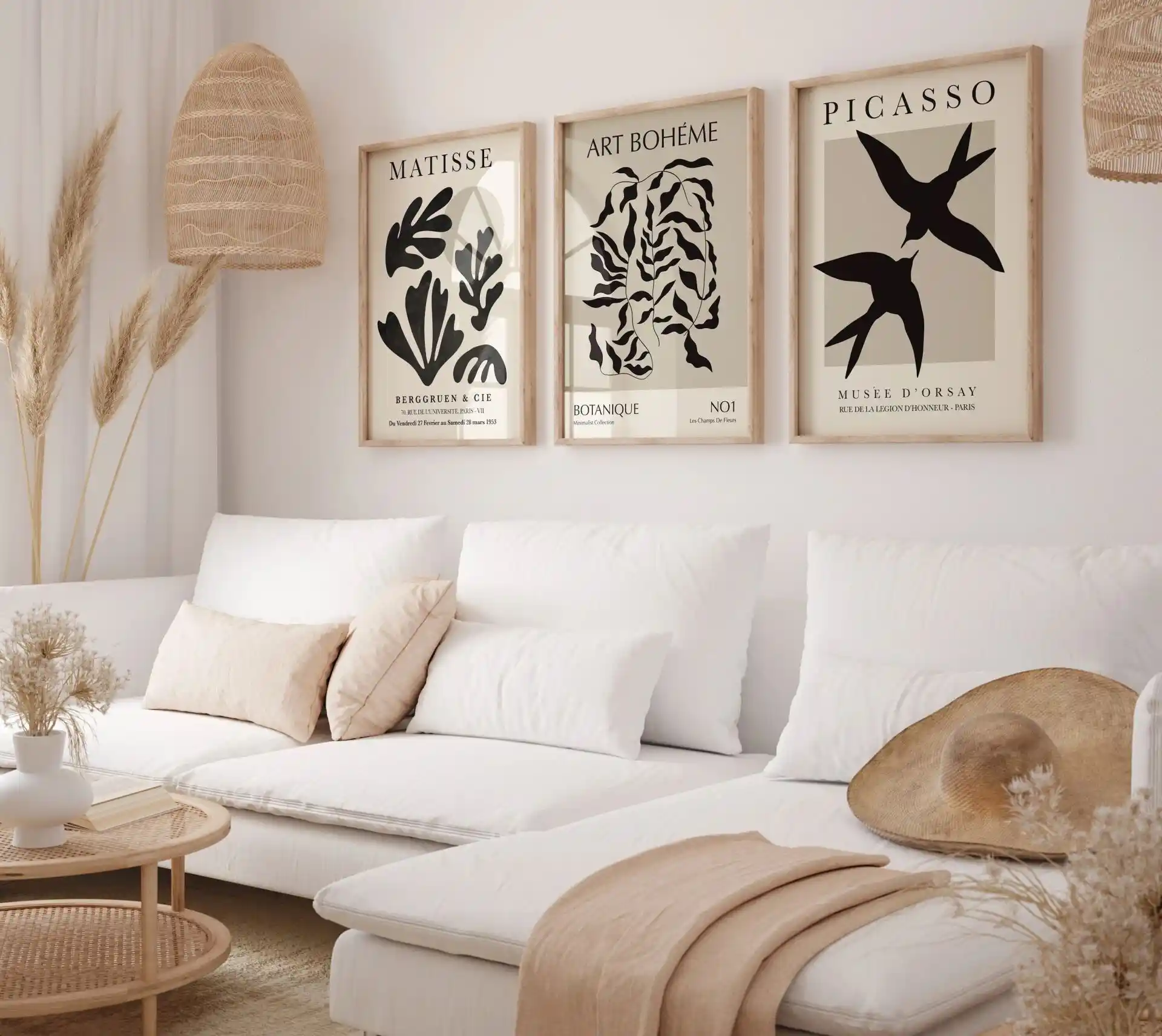 Minimalist Çerçevesiz Poster Dekorasyonu ile Sade ve Şık Mekanlar Yaratın