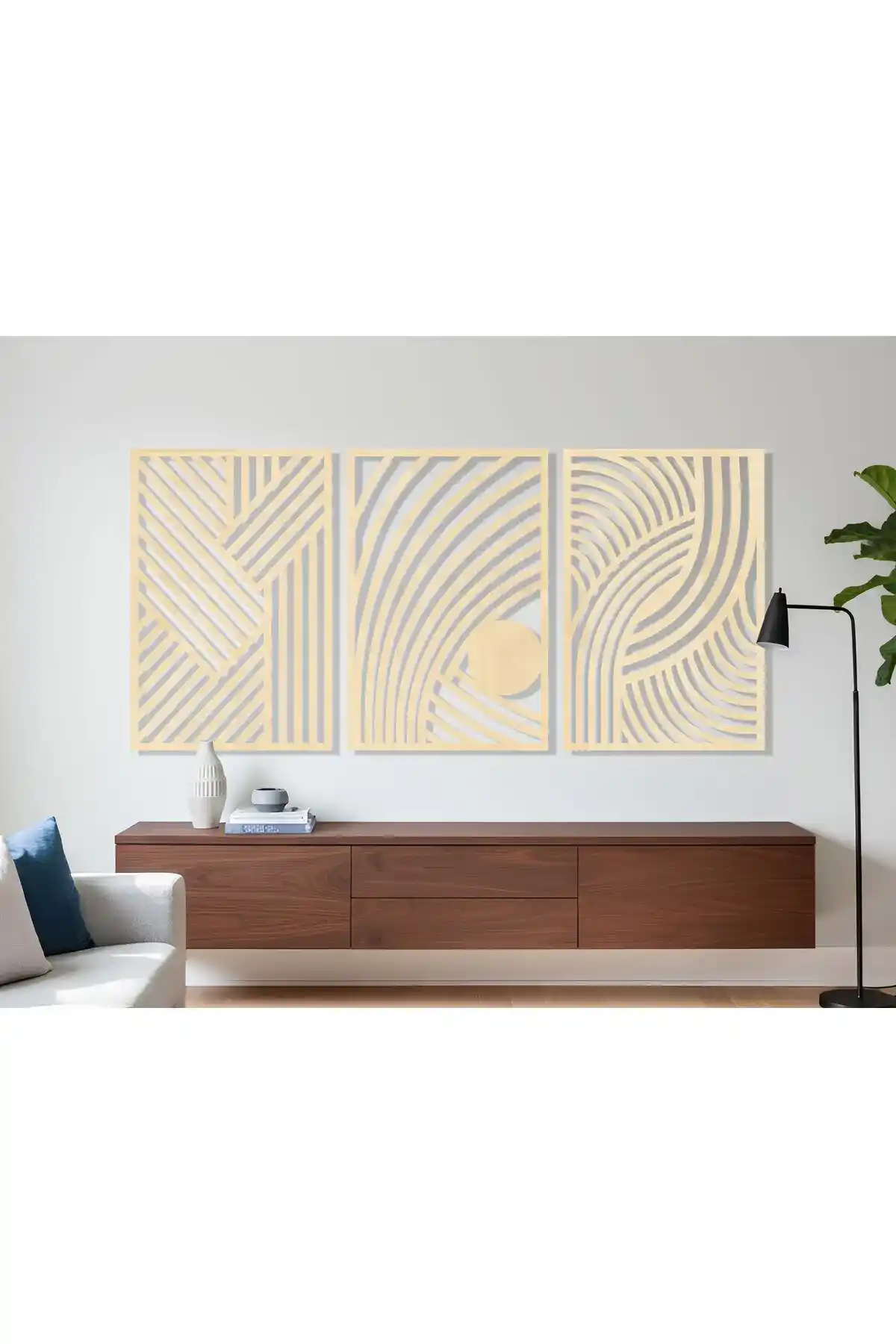 Modern 3 Parçalı MDF Duvar Süsleri ile İç Mekanlarda Şıklık ve Fonksiyonellik