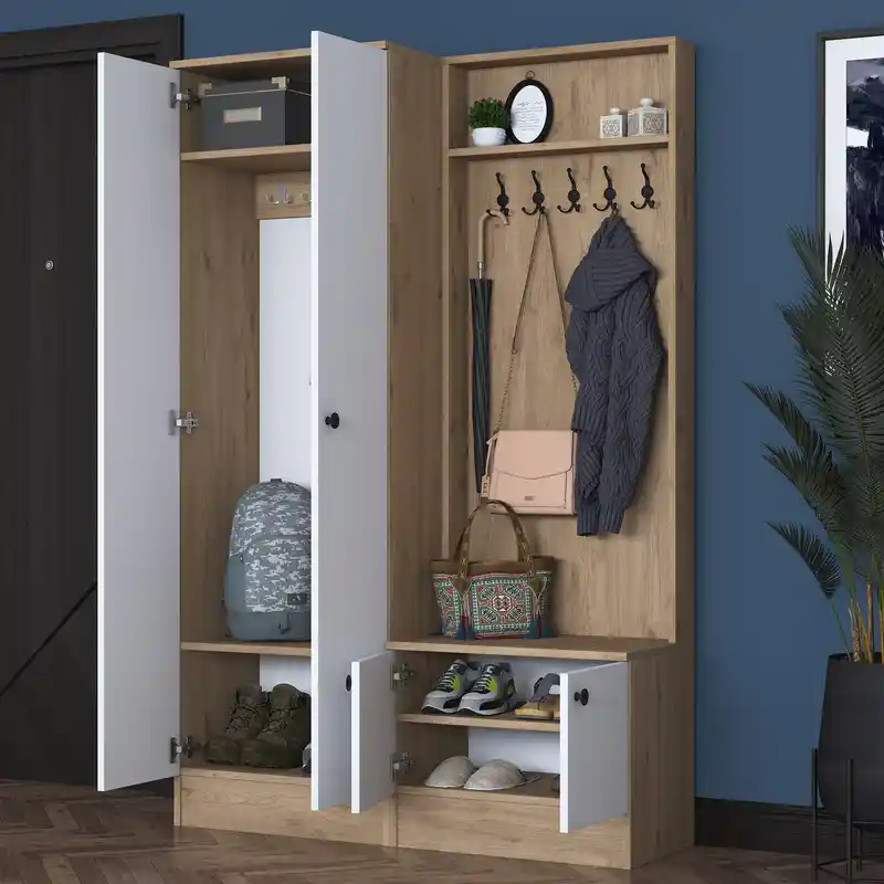 Modern Beyaz Vestiyer ve Portmanto Seçenekleri ile Alanlarınızı Geliştirin