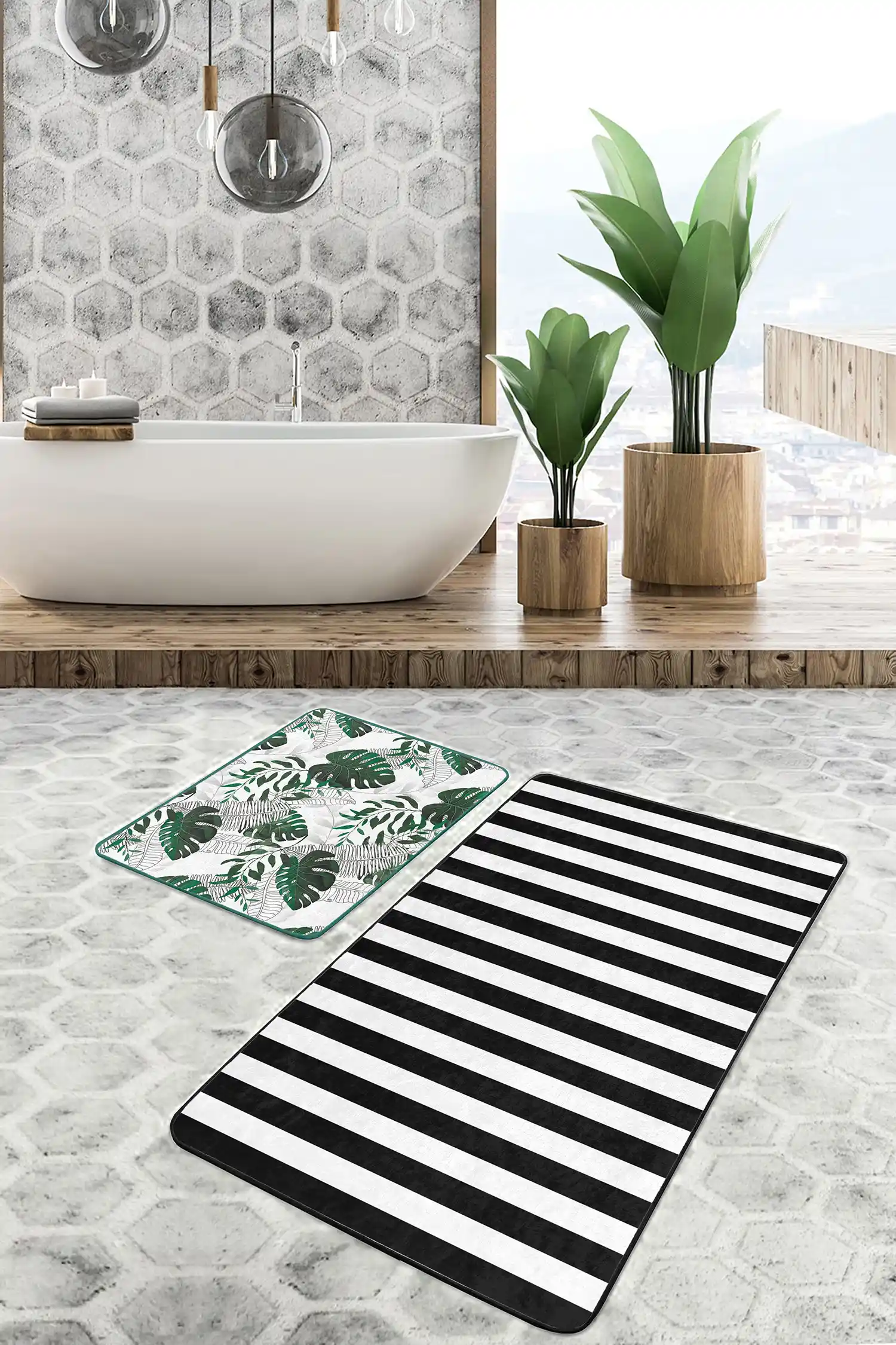 Modern Çizgili Banyo Halısı Tasarımı: Estetik ve Fonksiyonellik Bir Arada