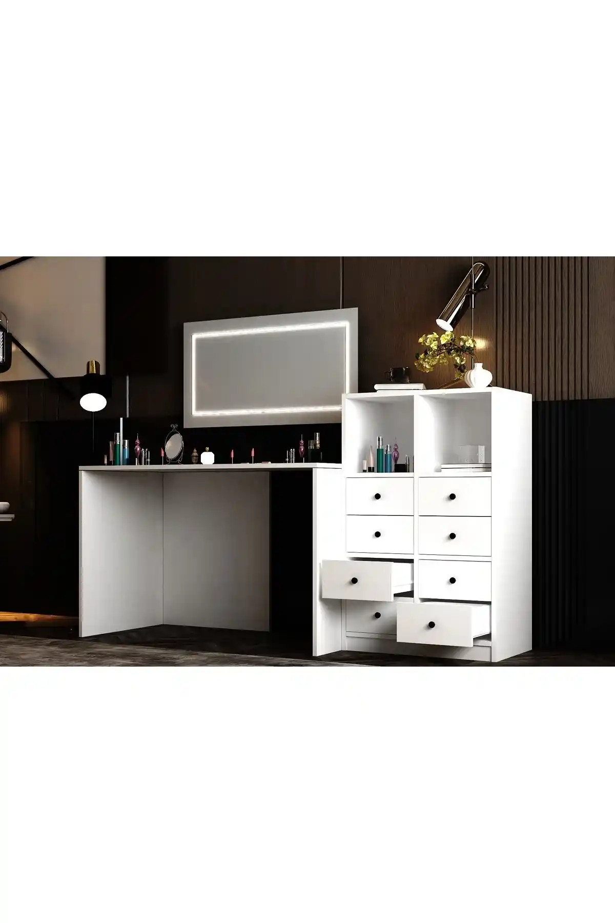 Modern Tasarım Özellikleriyle Donatılmış Şık ve Fonksiyonel Makyaj Masaları