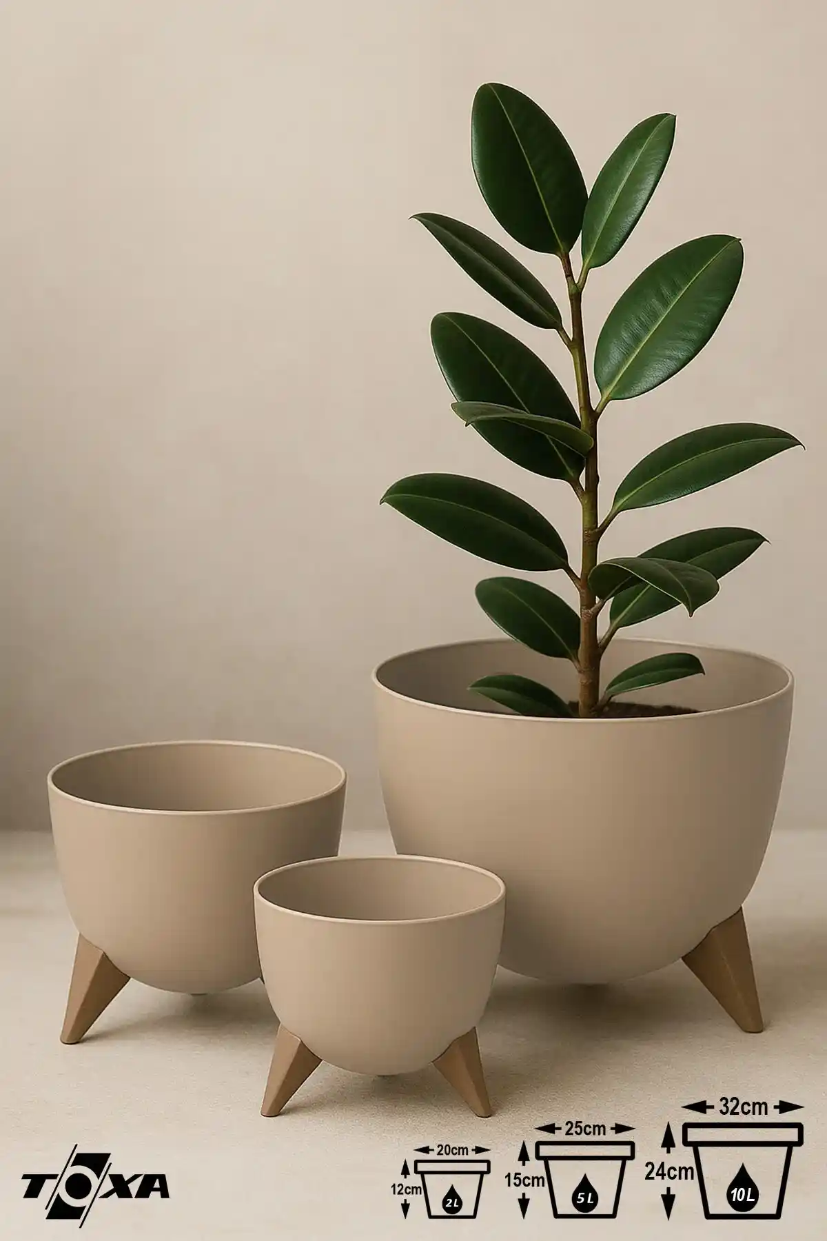 Modern Tasarıma Sahip 3'lü Dayanıklı Saksılar ile Dekorasyonunuzu Yenileyin